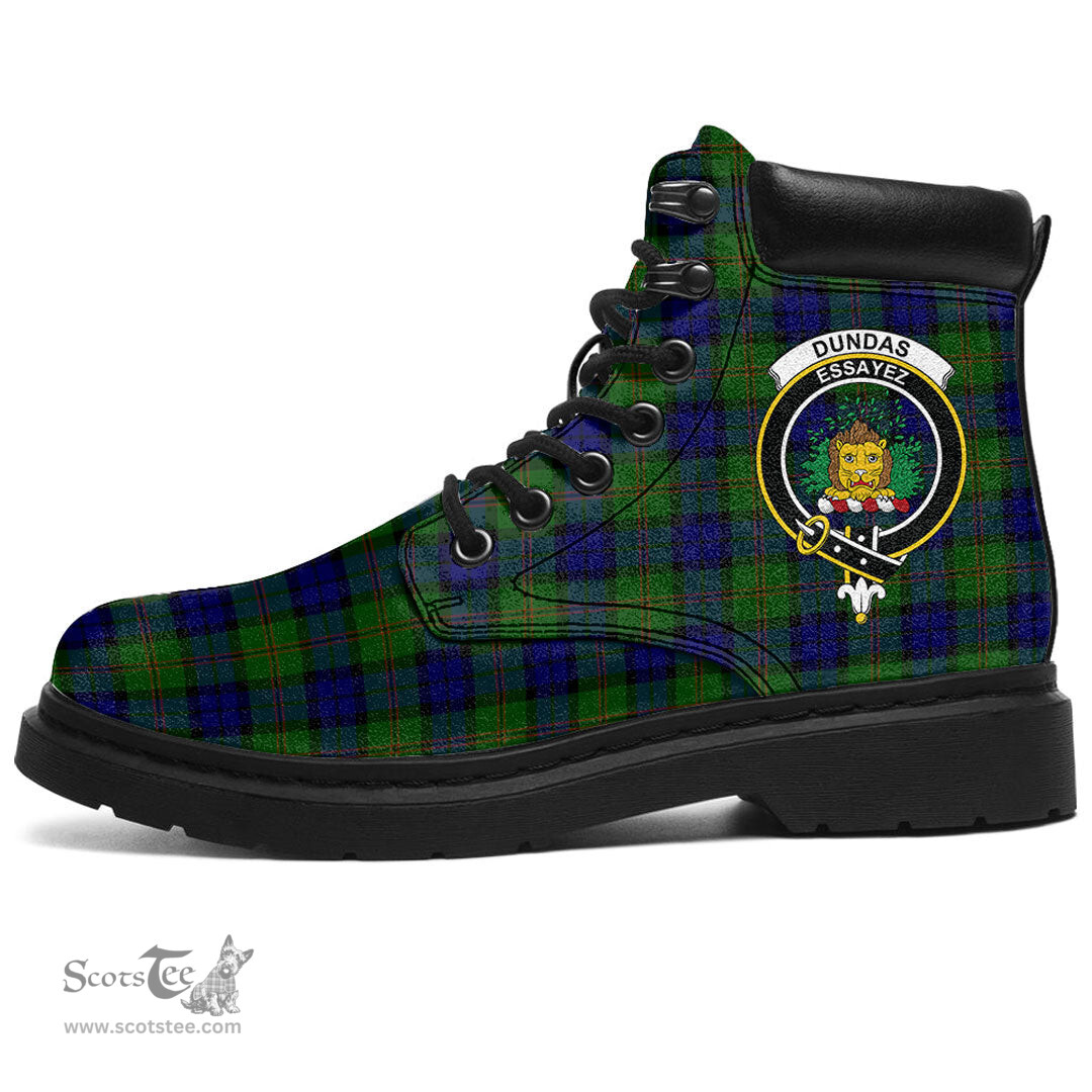 ScotsTee Shop Scottish Dundas Modern Clan Crest Tartan All Season Boots