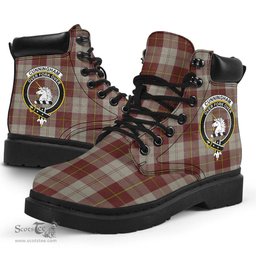 ScotsTee Shop Scottish Cunningham Burgundy Dancers Clan Crest Tartan All Season Boots