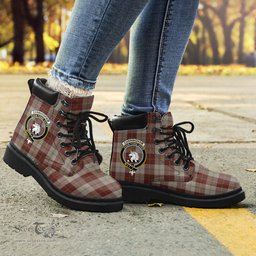 ScotsTee Shop Scottish Cunningham Burgundy Dancers Clan Crest Tartan All Season Boots