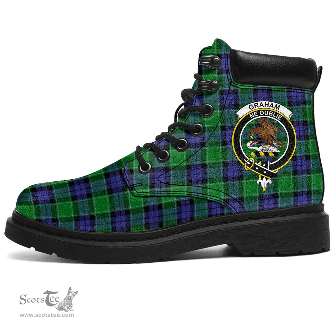 ScotsTee Shop Scottish Graham of Menteith Modern Clan Crest Tartan All Season Boots