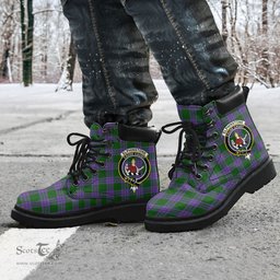ScotsTee Shop Scottish Elphinstone Clan Crest Tartan All Season Boots