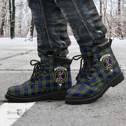 ScotsTee Shop Scottish Colquhoun Modern Clan Crest Tartan All Season Boots