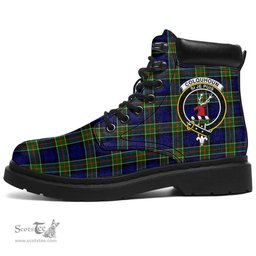 ScotsTee Shop Scottish Colquhoun Modern Clan Crest Tartan All Season Boots