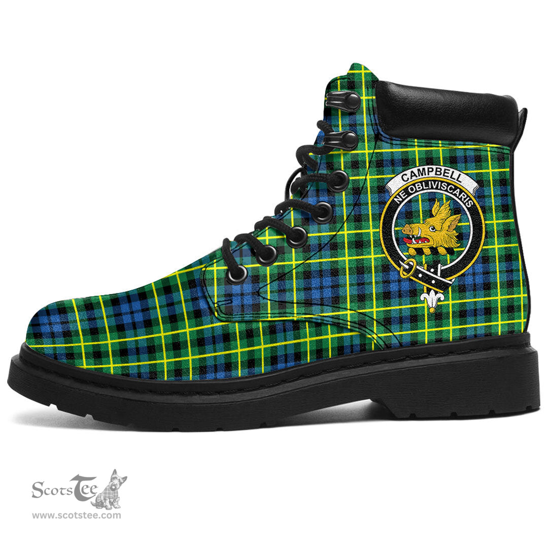 ScotsTee Shop Scottish Campbell of Breadalbane Ancient Clan Crest Tartan All Season Boots