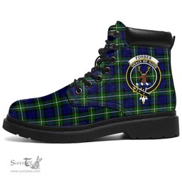 ScotsTee Shop Scottish Forbes Modern Clan Crest Tartan All Season Boots