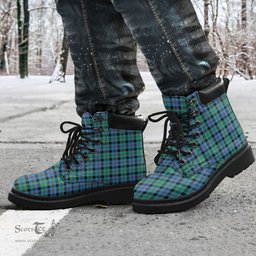 ScotsTee Shop Scottish Campbell of Cawdor Ancient Clan Tartan All Season Boots
