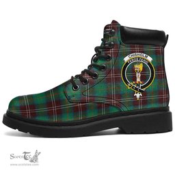 ScotsTee Shop Scottish Chisholm Hunting Ancient Clan Crest Tartan All Season Boots