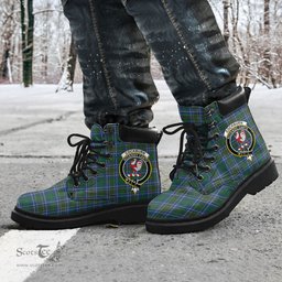 ScotsTee Shop Scottish Cockburn Ancient Clan Crest Tartan All Season Boots