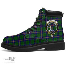 ScotsTee Shop Scottish Carmichael Modern Clan Crest Tartan All Season Boots