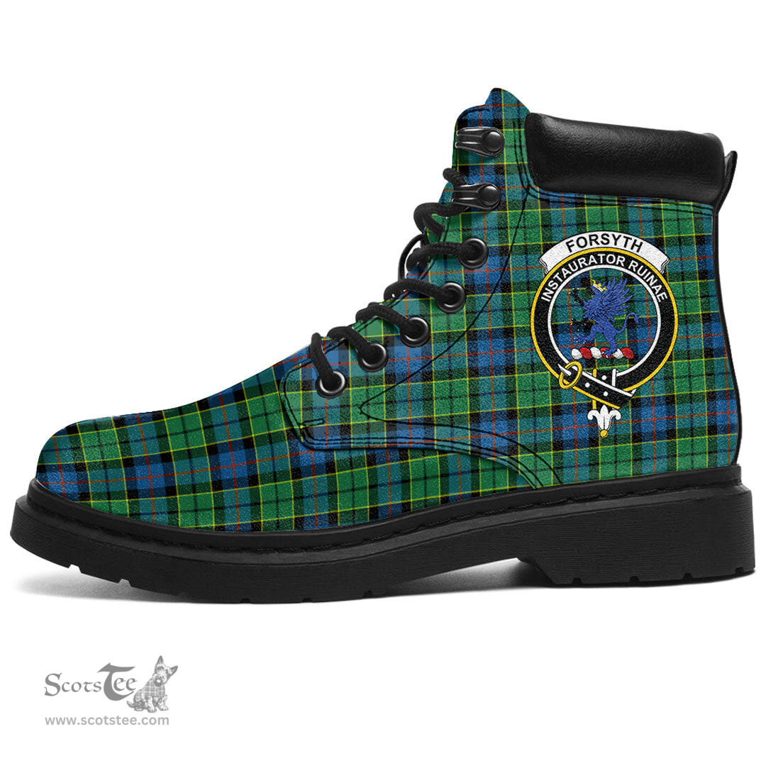 ScotsTee Shop Scottish Forsyth Ancient Clan Crest Tartan All Season Boots