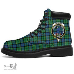 ScotsTee Shop Scottish Forsyth Ancient Clan Crest Tartan All Season Boots
