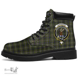 ScotsTee Shop Scottish Davidson Tulloch Dress Clan Crest Tartan All Season Boots