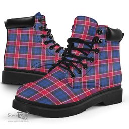 ScotsTee Shop Scottish Graham of Menteith Red Clan Tartan All Season Boots