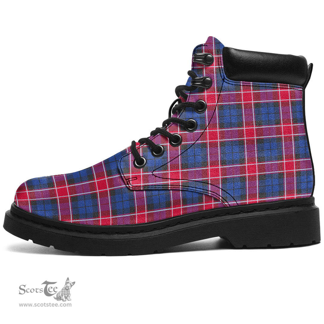 ScotsTee Shop Scottish Graham of Menteith Red Clan Tartan All Season Boots