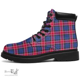ScotsTee Shop Scottish Graham of Menteith Red Clan Tartan All Season Boots