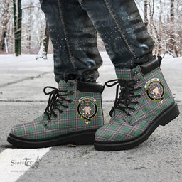 ScotsTee Shop Scottish MacFarlane Hunting Ancient Clan Crest Tartan All Season Boots
