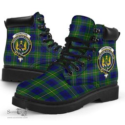 ScotsTee Shop Scottish Johnston Modern Clan Crest Tartan All Season Boots