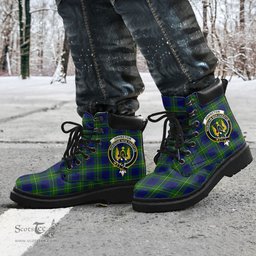 ScotsTee Shop Scottish Johnston Modern Clan Crest Tartan All Season Boots