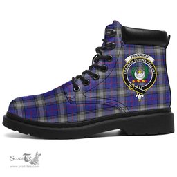 ScotsTee Shop Scottish Kinnaird Clan Crest Tartan All Season Boots