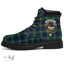 ScotsTee Shop Scottish MacDonald of the Isles Hunting Modern Clan Crest Tartan All Season Boots