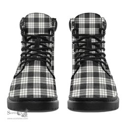 ScotsTee Shop Scottish MacFarlane Black White Ancient Clan Crest Tartan All Season Boots