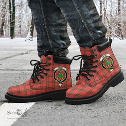 ScotsTee Shop Scottish Grant Weathered Clan Crest Tartan All Season Boots