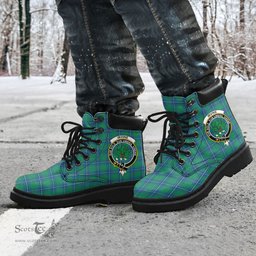 ScotsTee Shop Scottish Irvine Ancient Clan Crest Tartan All Season Boots