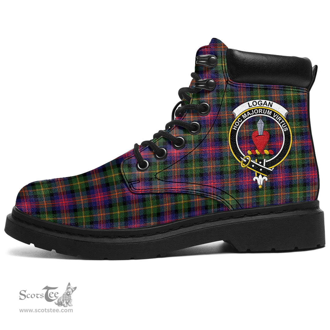 ScotsTee Shop Scottish Logan Modern Clan Crest Tartan All Season Boots