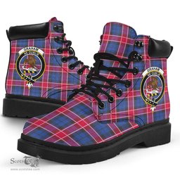 ScotsTee Shop Scottish Graham of Menteith Red Clan Crest Tartan All Season Boots