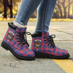 ScotsTee Shop Scottish Graham of Menteith Red Clan Crest Tartan All Season Boots