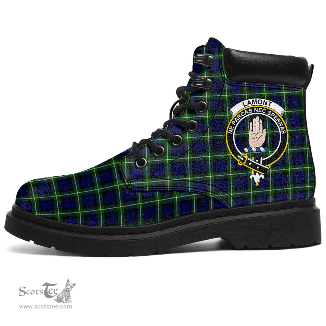 ScotsTee Shop Scottish Lamont Modern Clan Crest Tartan All Season Boots