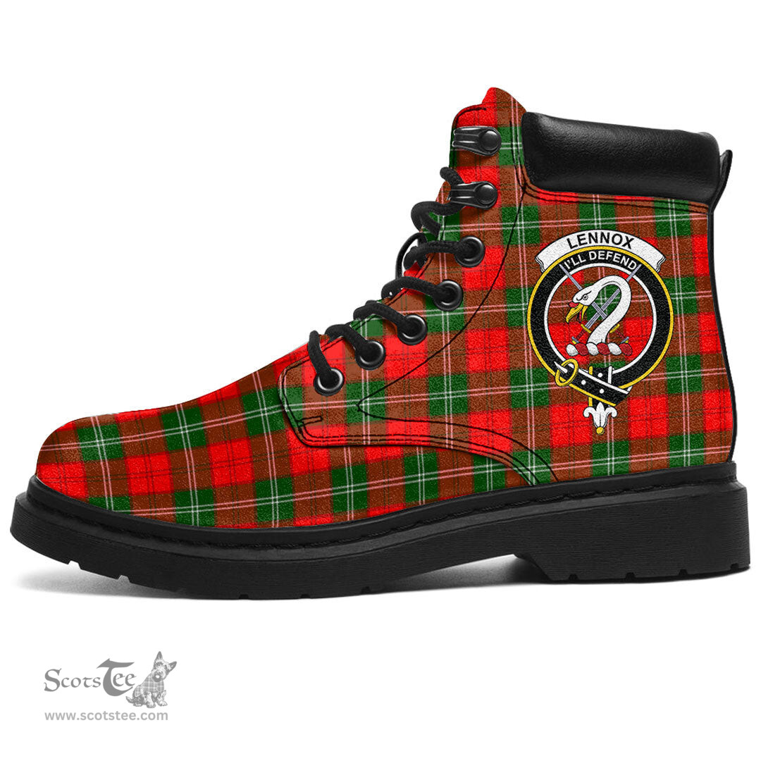 ScotsTee Shop Scottish Lennox Modern Clan Crest Tartan All Season Boots