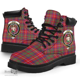 ScotsTee Shop Scottish Shaw Red Modern Clan Crest Tartan All Season Boots