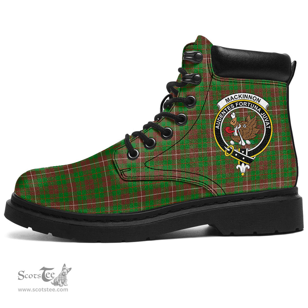 ScotsTee Shop Scottish MacKinnon Hunting Modern Clan Crest Tartan All Season Boots