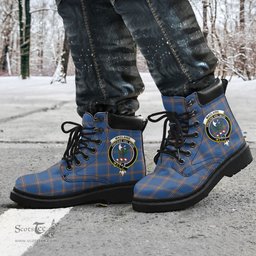 ScotsTee Shop Scottish MacLaine of Loch Buie Hunting Ancient Clan Crest Tartan All Season Boots