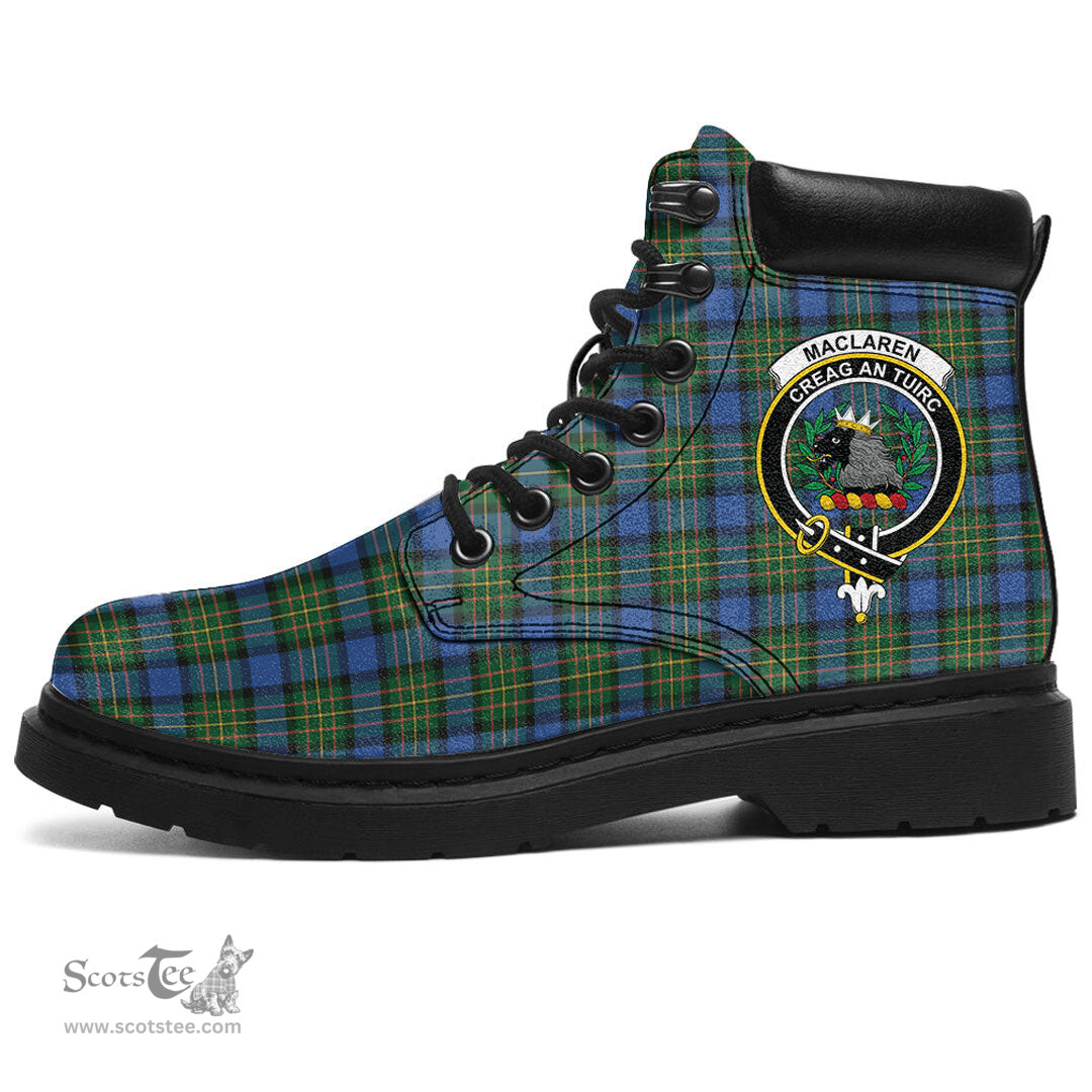 ScotsTee Shop Scottish MacLaren Ancient Clan Crest Tartan All Season Boots