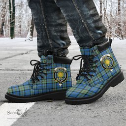 ScotsTee Shop Scottish MacLeod of Harris Ancient Clan Crest Tartan All Season Boots