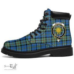 ScotsTee Shop Scottish MacLeod of Harris Ancient Clan Crest Tartan All Season Boots