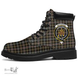 ScotsTee Shop Scottish MacKenzie Weathered Clan Crest Tartan All Season Boots