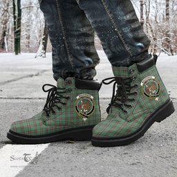 ScotsTee Shop Scottish MacKinnon Hunting Ancient Clan Crest Tartan All Season Boots