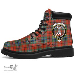 ScotsTee Shop Scottish MacLean of Duart Ancient Clan Crest Tartan All Season Boots