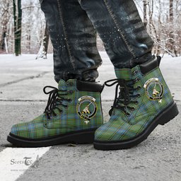 ScotsTee Shop Scottish MacMillan Hunting Ancient Clan Crest Tartan All Season Boots
