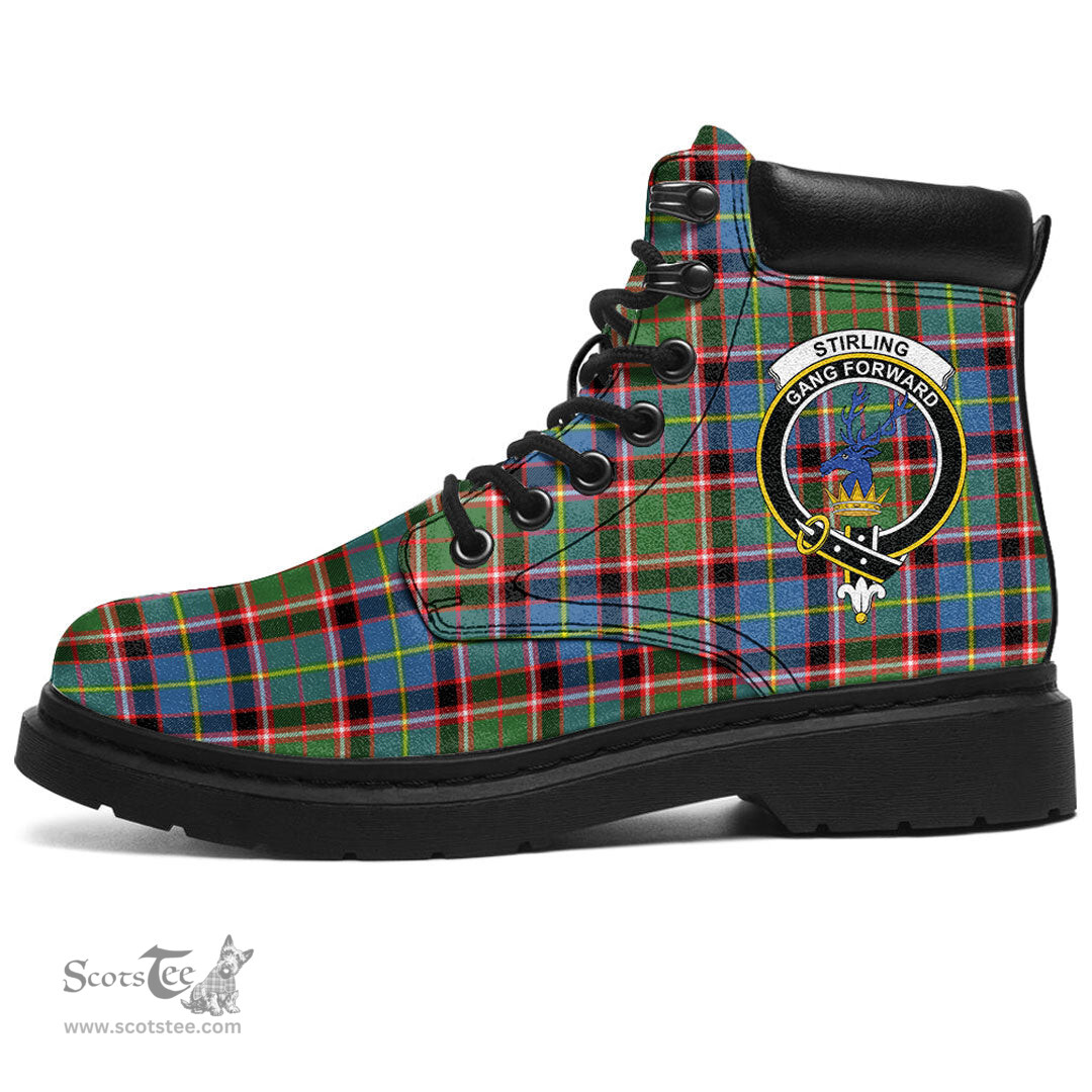 ScotsTee Shop Scottish Stirling Bannockburn District Clan Crest Tartan All Season Boots