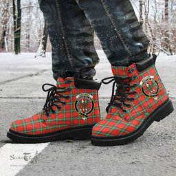 ScotsTee Shop Scottish MacLaine of Loch Buie Clan Crest Tartan All Season Boots