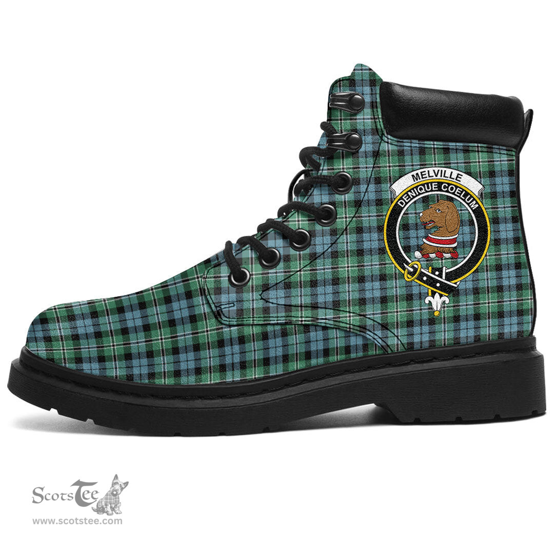 ScotsTee Shop Scottish Melville Clan Crest Tartan All Season Boots