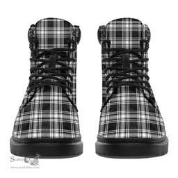 ScotsTee Shop Scottish Menzies Black White Modern Clan Tartan All Season Boots