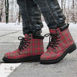 ScotsTee Shop Scottish Shaw Red Modern Clan Tartan All Season Boots