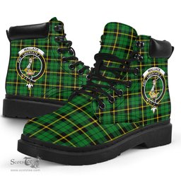 ScotsTee Shop Scottish Wallace Hunting Green Clan Crest Tartan All Season Boots