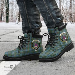 ScotsTee Shop Scottish Ogilvie Hunting Ancient Clan Crest Tartan All Season Boots