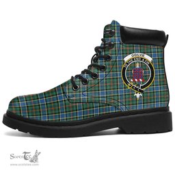 ScotsTee Shop Scottish Ogilvie Hunting Ancient Clan Crest Tartan All Season Boots